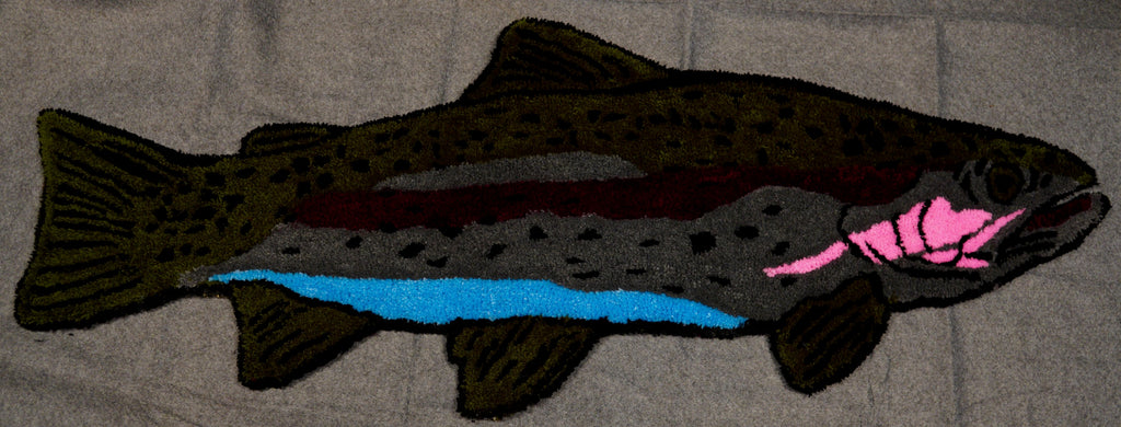 HANDMADE TROUT RUG ( 57IN X 22IN )
